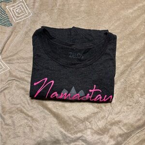 ZELOS SISE L Charcoal Tee with Vibrant Pink Design#6